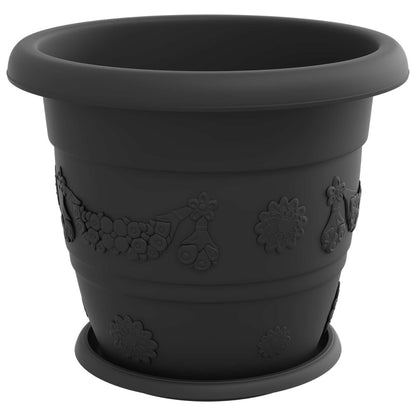 vidaXL Plant Pots 24 pcs Black Ø 34 x 28 cm Plastic