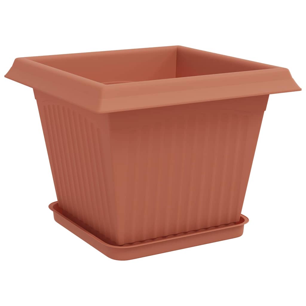 vidaXL Plant Pots 6 pcs Brick Red 28.5 x 28.5 x 22 cm Plastic