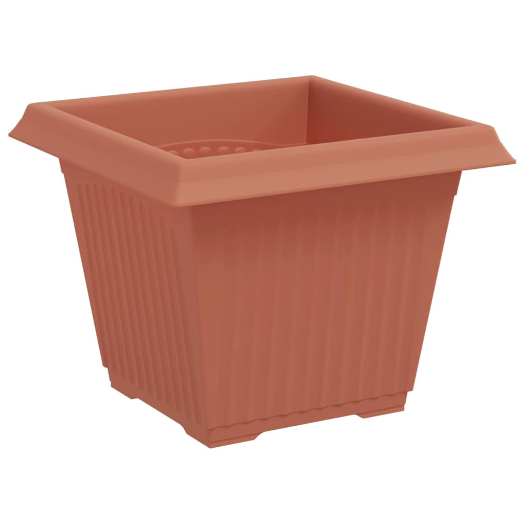 vidaXL Plant Pots 6 pcs Brick Red 33 x 33 x 26 cm Plastic