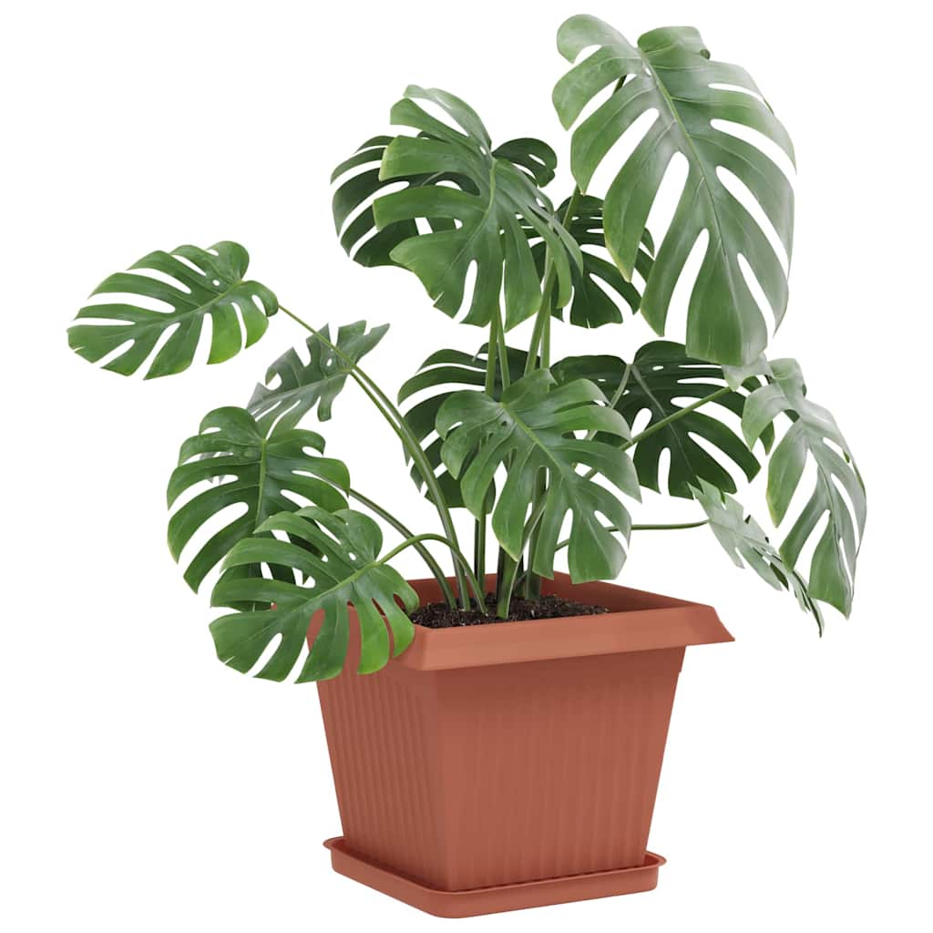 vidaXL Plant Pots 6 pcs Brick Red 33 x 33 x 26 cm Plastic