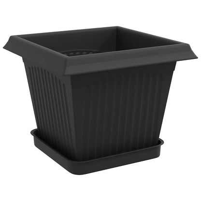 vidaXL Plant Pots 6 pcs Black 20 x 20 x 16 cm Plastic