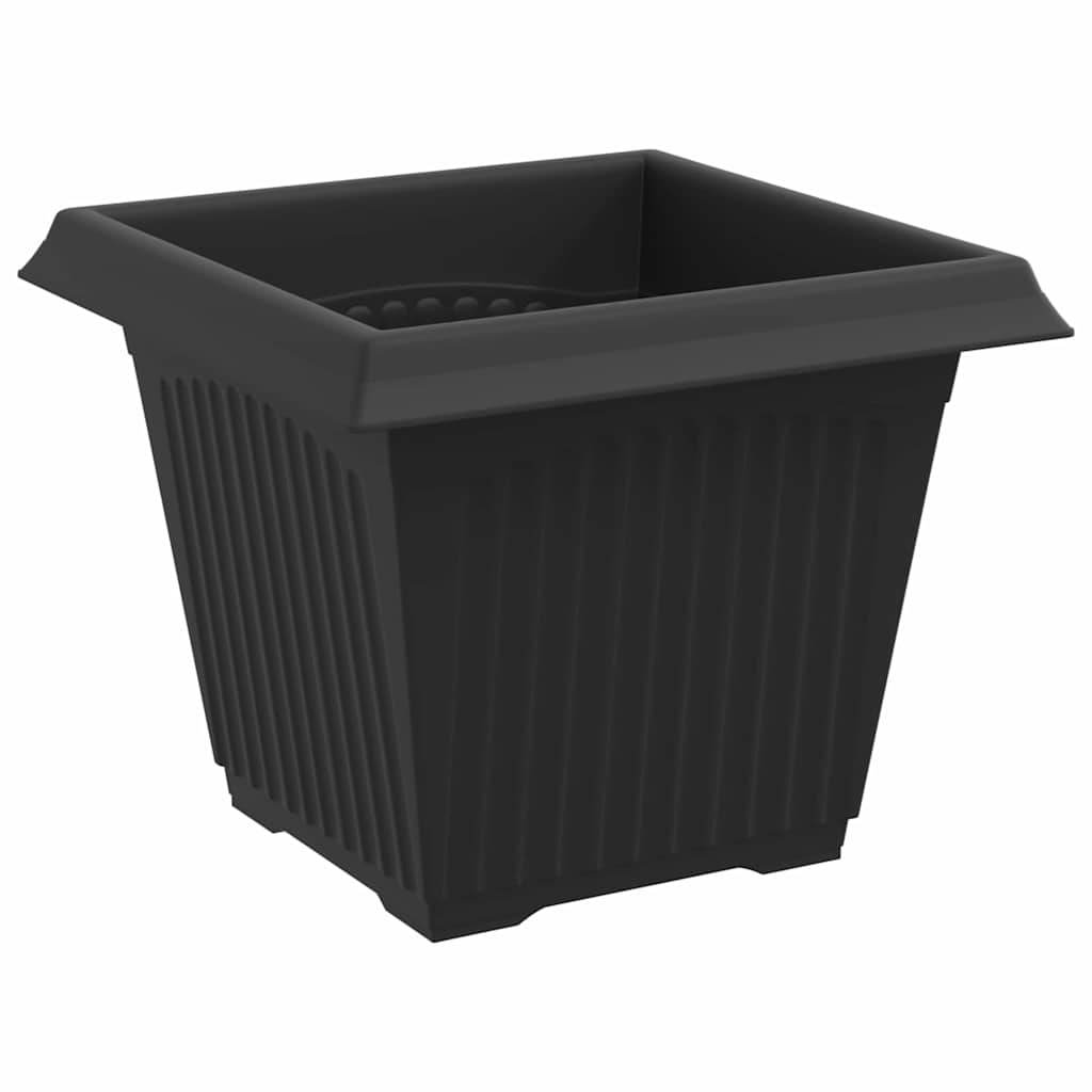 vidaXL Plant Pots 6 pcs Black 20 x 20 x 16 cm Plastic