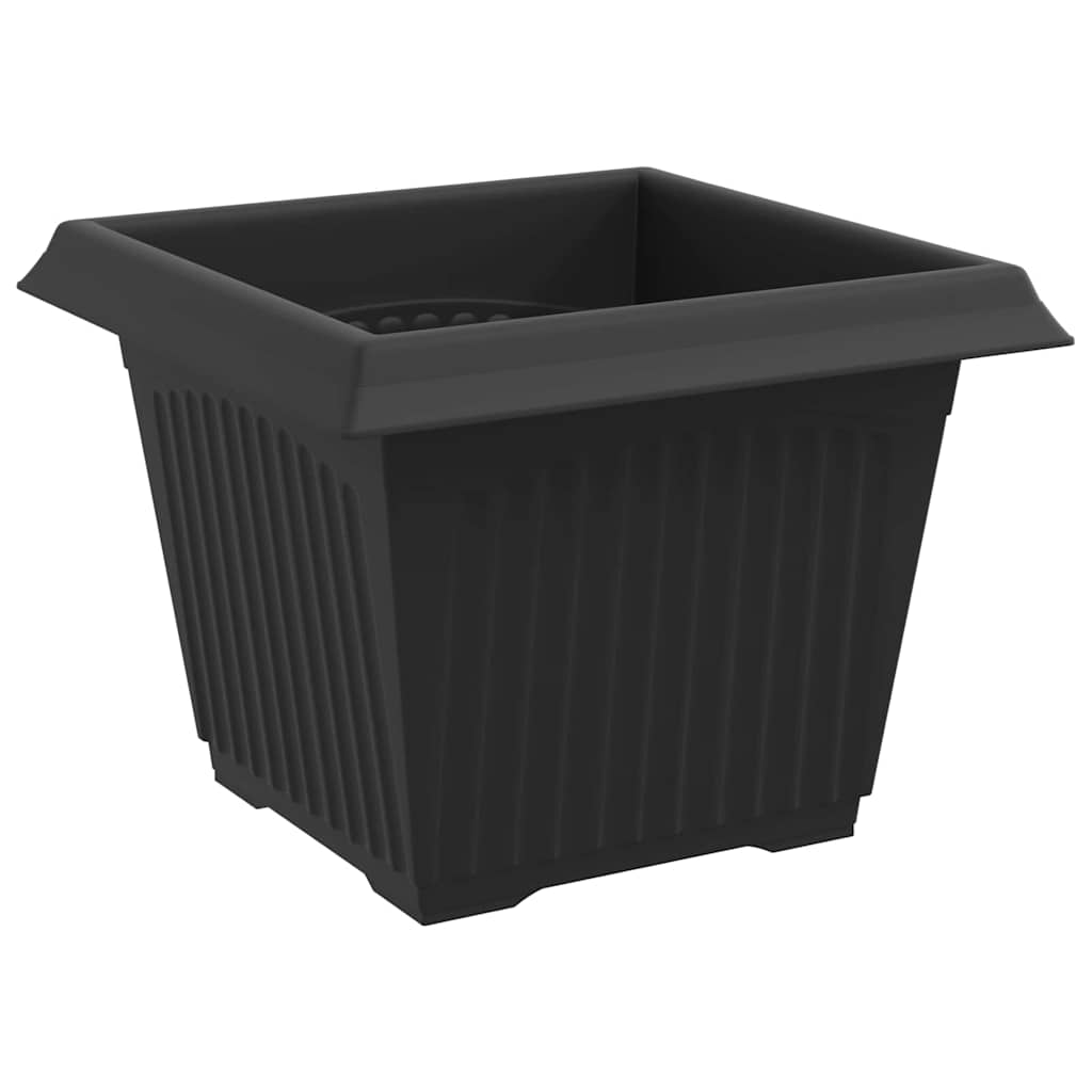 vidaXL Plant Pots 6 pcs Black 23 x 23 x 17.5 cm Plastic