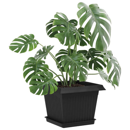 vidaXL Plant Pots 6 pcs Black 23 x 23 x 17.5 cm Plastic