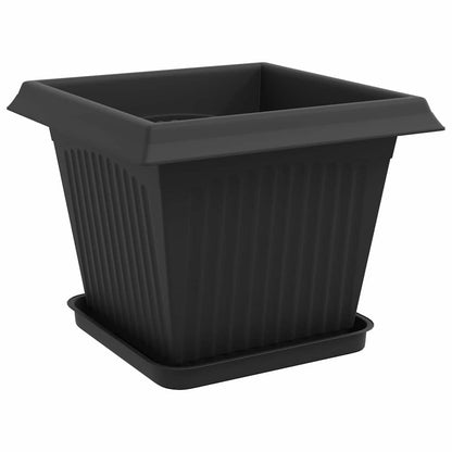 vidaXL Plant Pots 6 pcs Black 33 x 33 x 26 cm Plastic
