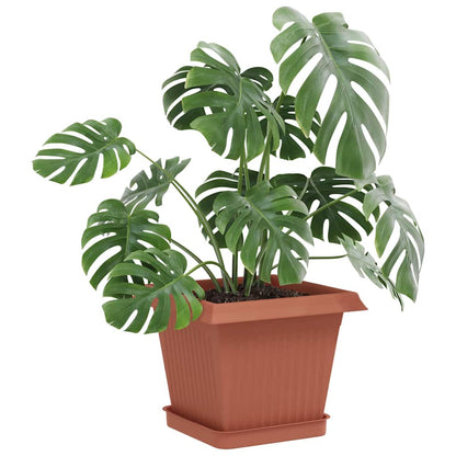 vidaXL Plant Pots 24 pcs Brick Red 16 x 16 x 14 cm Plastic