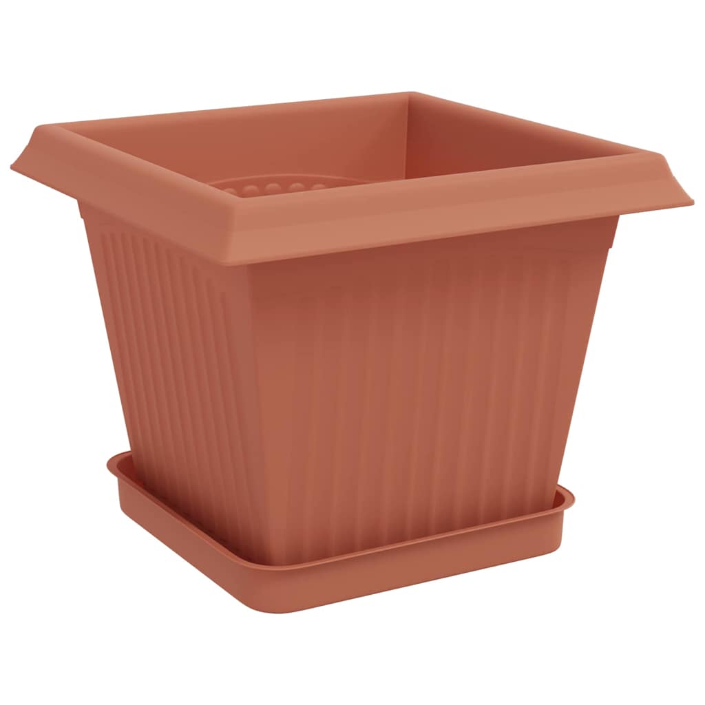 vidaXL Plant Pots 24 pcs Brick Red 20 x 20 x 16 cm Plastic
