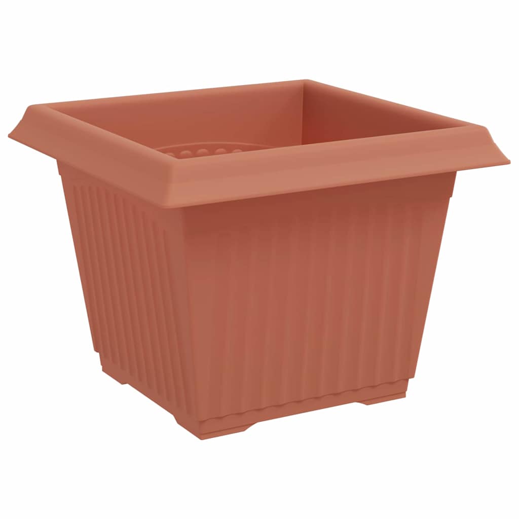 vidaXL Plant Pots 24 pcs Brick Red 23 x 23 x 17.5 cm Plastic