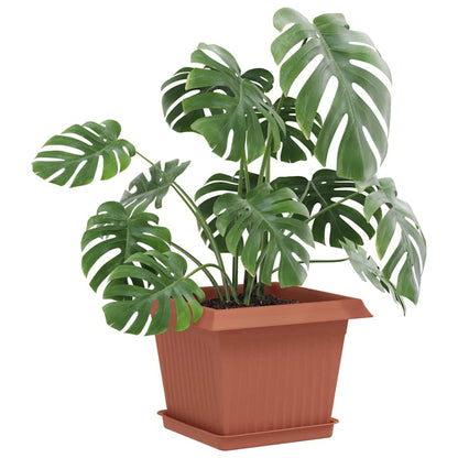vidaXL Plant Pots 24 pcs Brick Red 23 x 23 x 17.5 cm Plastic