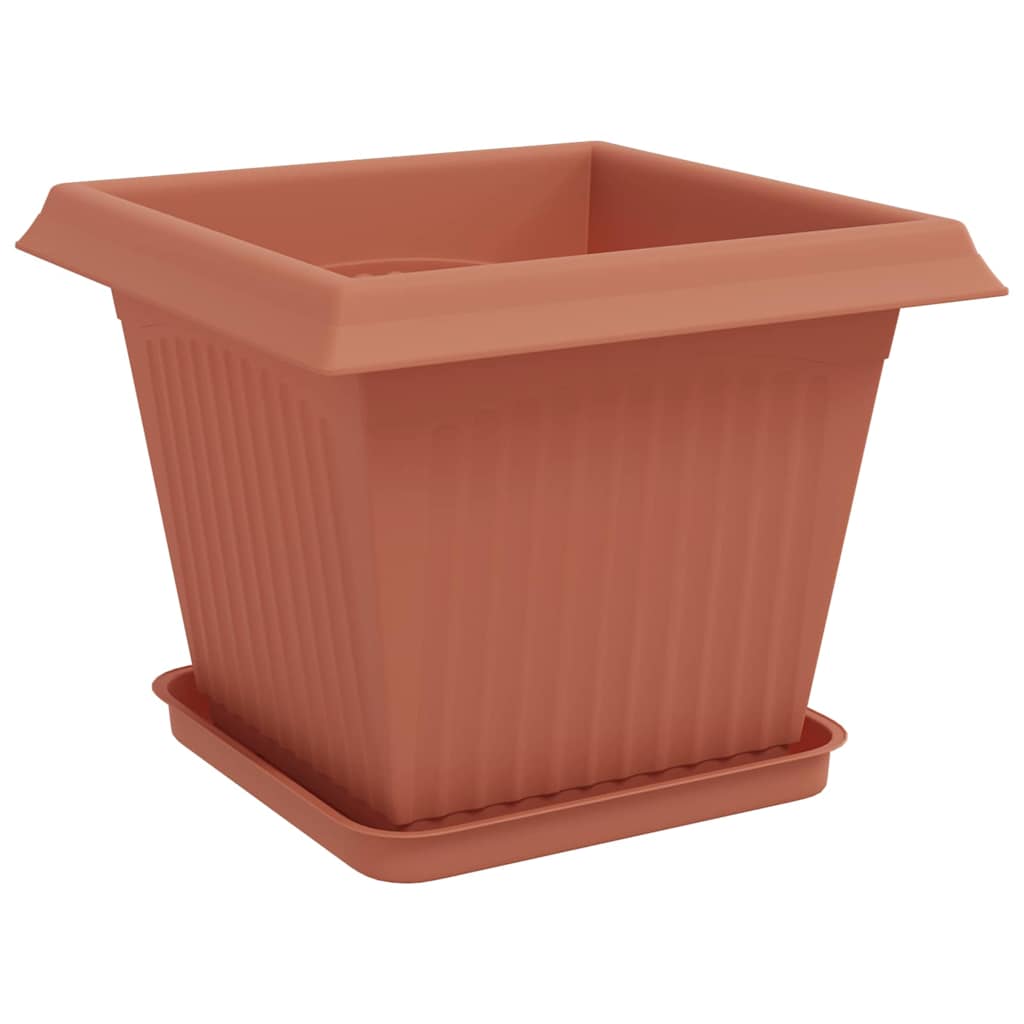 vidaXL Plant Pots 24 pcs Brick Red 33 x 33 x 26 cm Plastic
