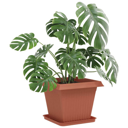 vidaXL Plant Pots 24 pcs Brick Red 38 x 38 x 30 cm Plastic