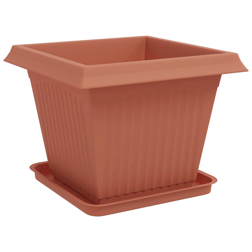 vidaXL Plant Pots 24 pcs Brick Red 43 x 43 x 33.5 cm Plastic