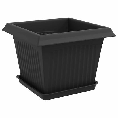 vidaXL Plant Pots 24 pcs Black 23 x 23 x 17.5 cm Plastic