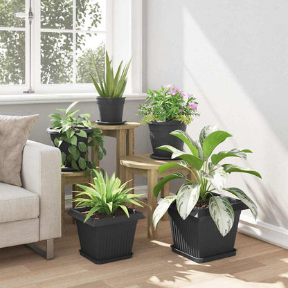 vidaXL Plant Pots 24 pcs Black 28.5 x 28.5 x 22 cm Plastic