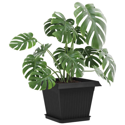 vidaXL Plant Pots 24 pcs Black 28.5 x 28.5 x 22 cm Plastic