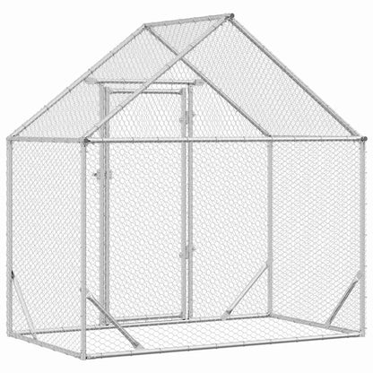 vidaXL Chicken Cage Silver 170 x 100 x 177 cm Galvanised Steel