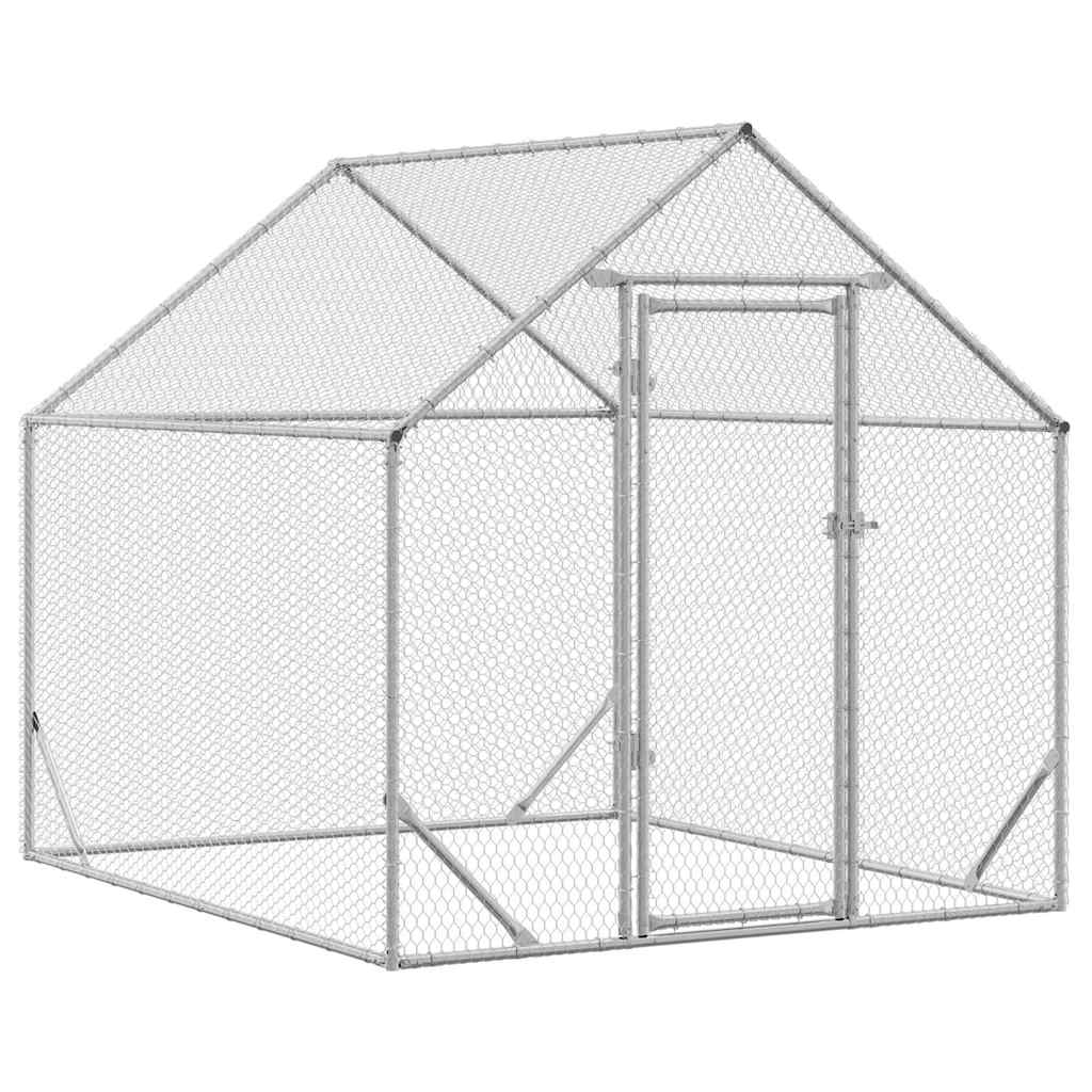 vidaXL Chicken Cage Silver 200 x 170 x 177 cm Galvanised Steel