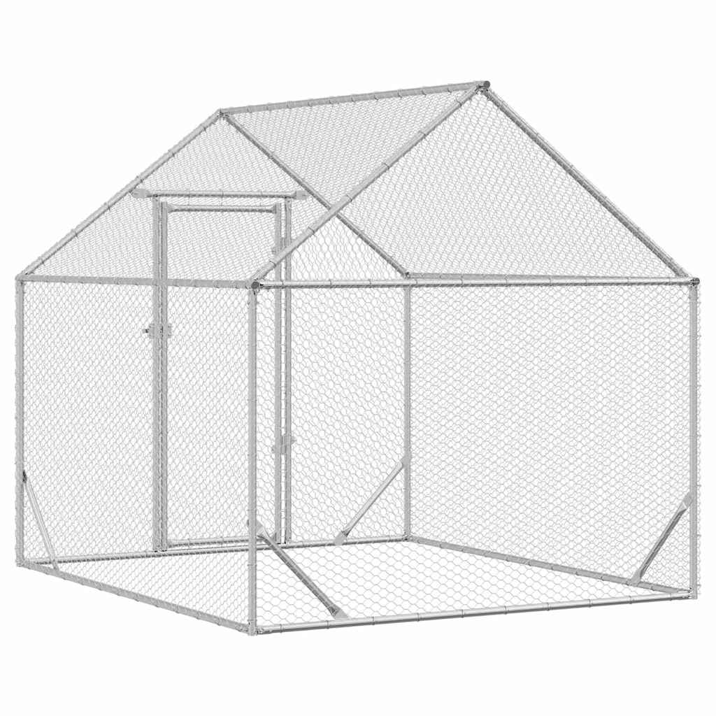 vidaXL Chicken Cage Silver 200 x 170 x 177 cm Galvanised Steel