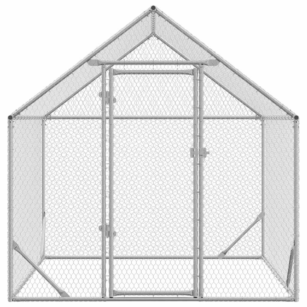 vidaXL Chicken Cage Silver 200 x 170 x 177 cm Galvanised Steel