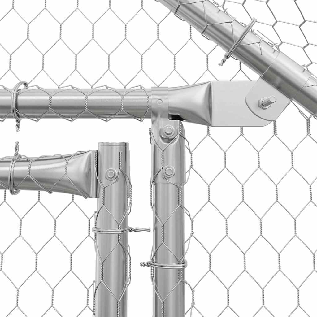 vidaXL Chicken Cage Silver 400 x 170 x 177 cm Galvanised Steel