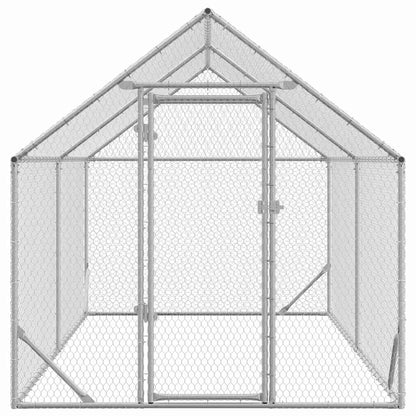 vidaXL Chicken Cage Silver 400 x 170 x 177 cm Galvanised Steel