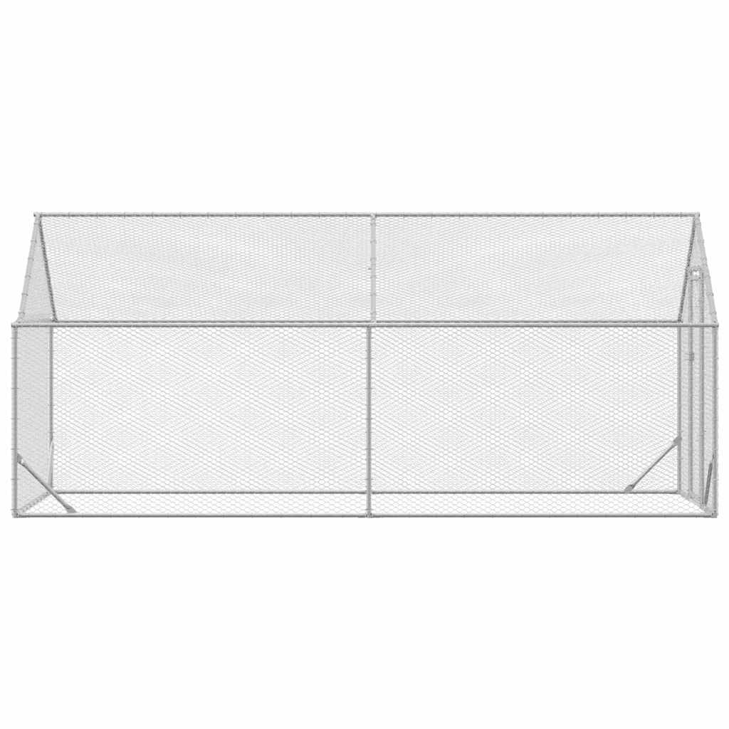 vidaXL Chicken Cage Silver 400 x 170 x 177 cm Galvanised Steel