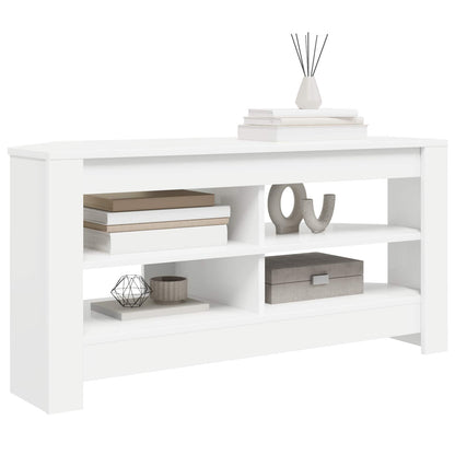 vidaXL Corner TV Cabinet 102 x 40.5 x 45 cm White Engineered Wood