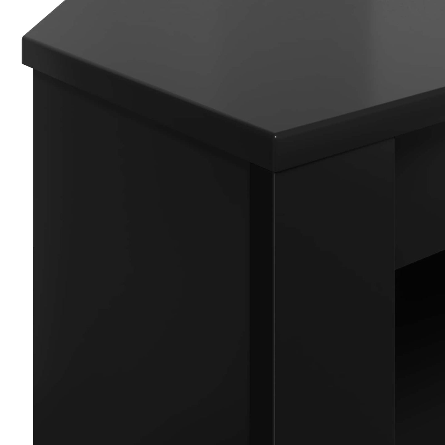 vidaXL Corner TV Cabinet 102 x 40.5 x 45 cm Black Engineered Wood