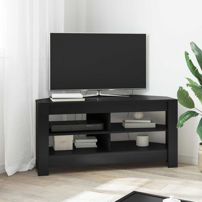 vidaXL Corner TV Cabinet 102 x 40.5 x 45 cm Black Engineered Wood