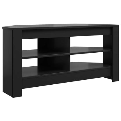 vidaXL Corner TV Cabinet 102 x 40.5 x 45 cm Black Engineered Wood