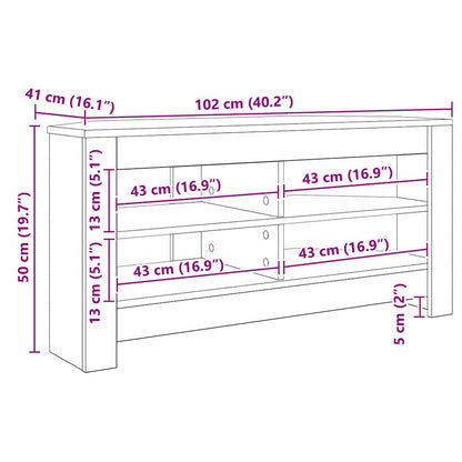 vidaXL Corner TV Cabinet 102 x 41 x 50 cm Sonoma Oak Engineered Wood