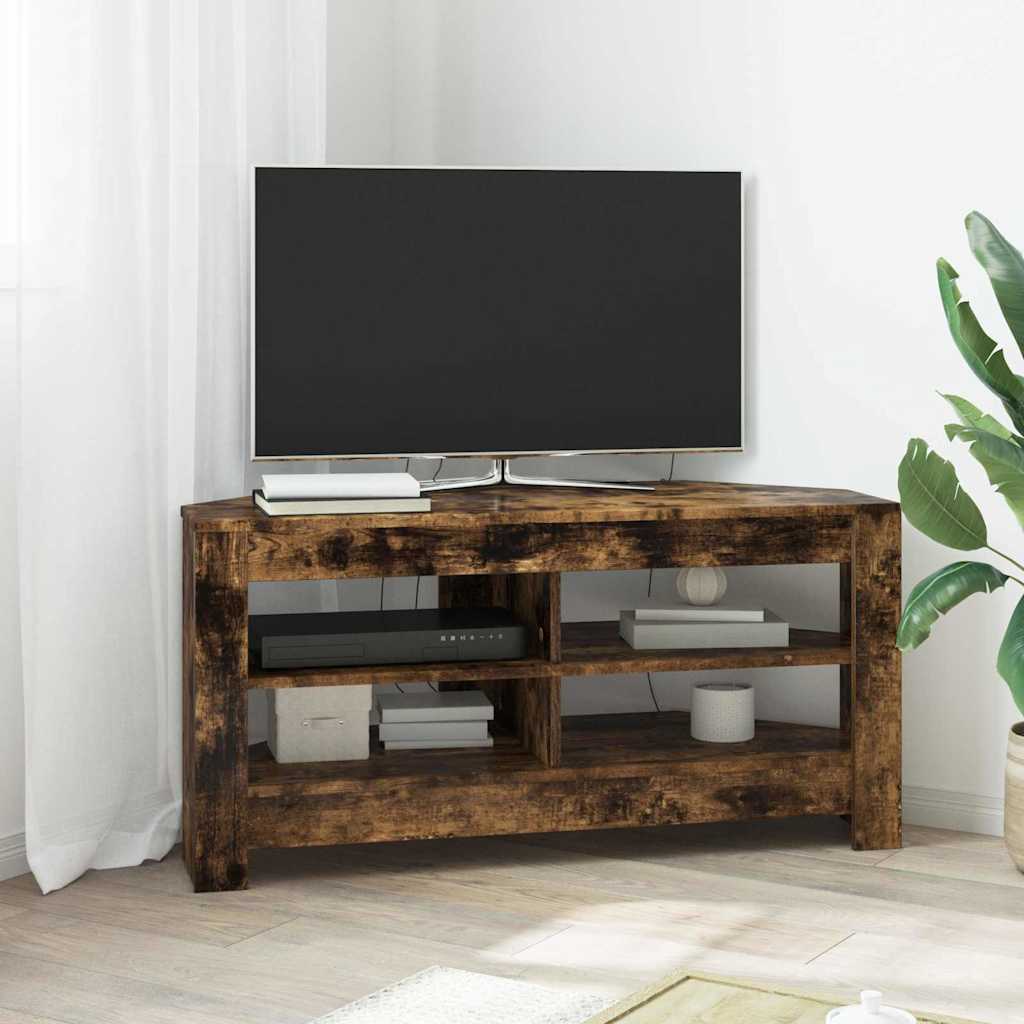 vidaXL Corner TV Cabinet 102 x 40.5 x 45 cm Smoked Oak Engineered Wood