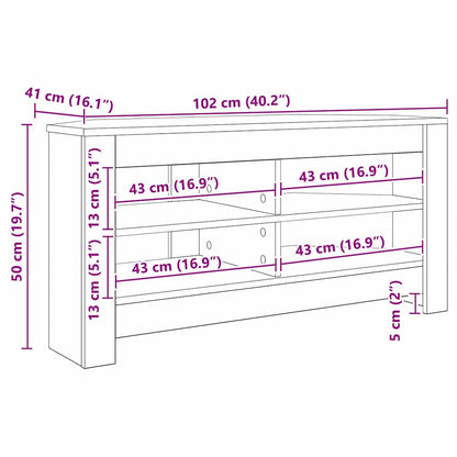 vidaXL Corner TV Cabinet 102 x 40.5 x 45 cm Smoked Oak Engineered Wood