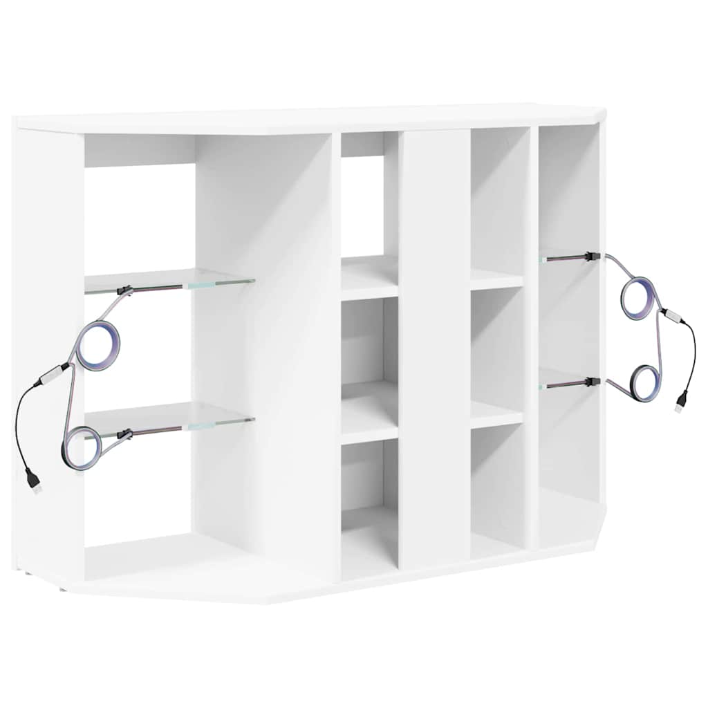 vidaXL Corner LED TV Cabinet White 100x40x68cm Engineered Wood