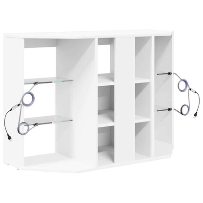 vidaXL Corner LED TV Cabinet White 100x40x68cm Engineered Wood