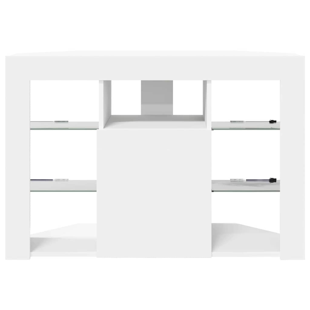 vidaXL Corner LED TV Cabinet White 100x40x68cm Engineered Wood