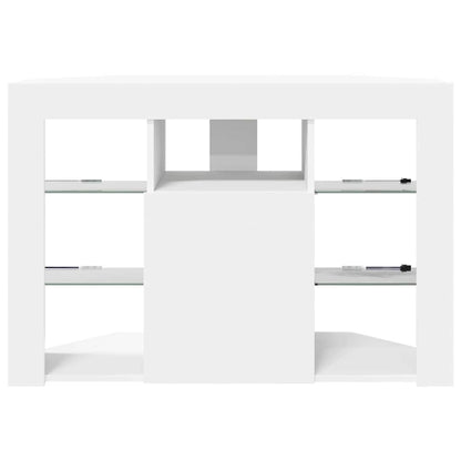 vidaXL Corner LED TV Cabinet White 100x40x68cm Engineered Wood