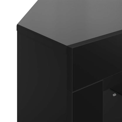 vidaXL Corner LED TV Cabinet 100x40x68cm Black Engineered Wood