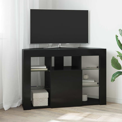 vidaXL Corner LED TV Cabinet 100x40x68cm Black Engineered Wood