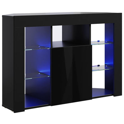 vidaXL Corner LED TV Cabinet 100x40x68cm Black Engineered Wood