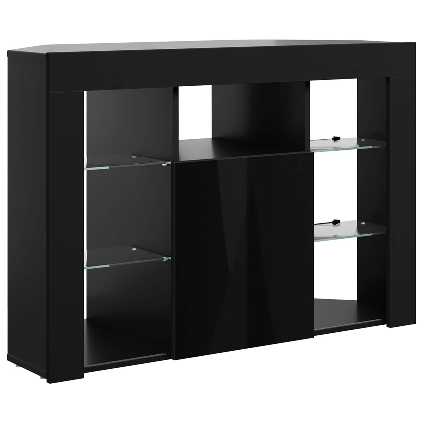 vidaXL Corner LED TV Cabinet 100x40x68cm Black Engineered Wood