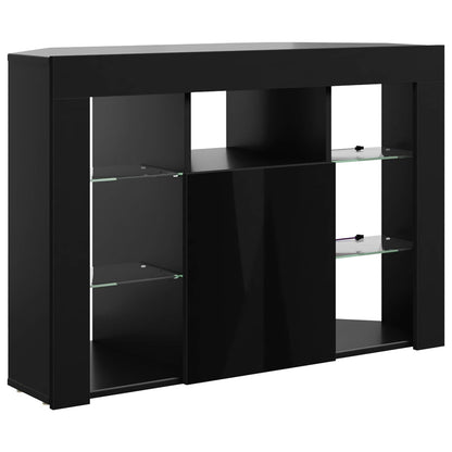 vidaXL Corner LED TV Cabinet 100x40x68cm Black Engineered Wood
