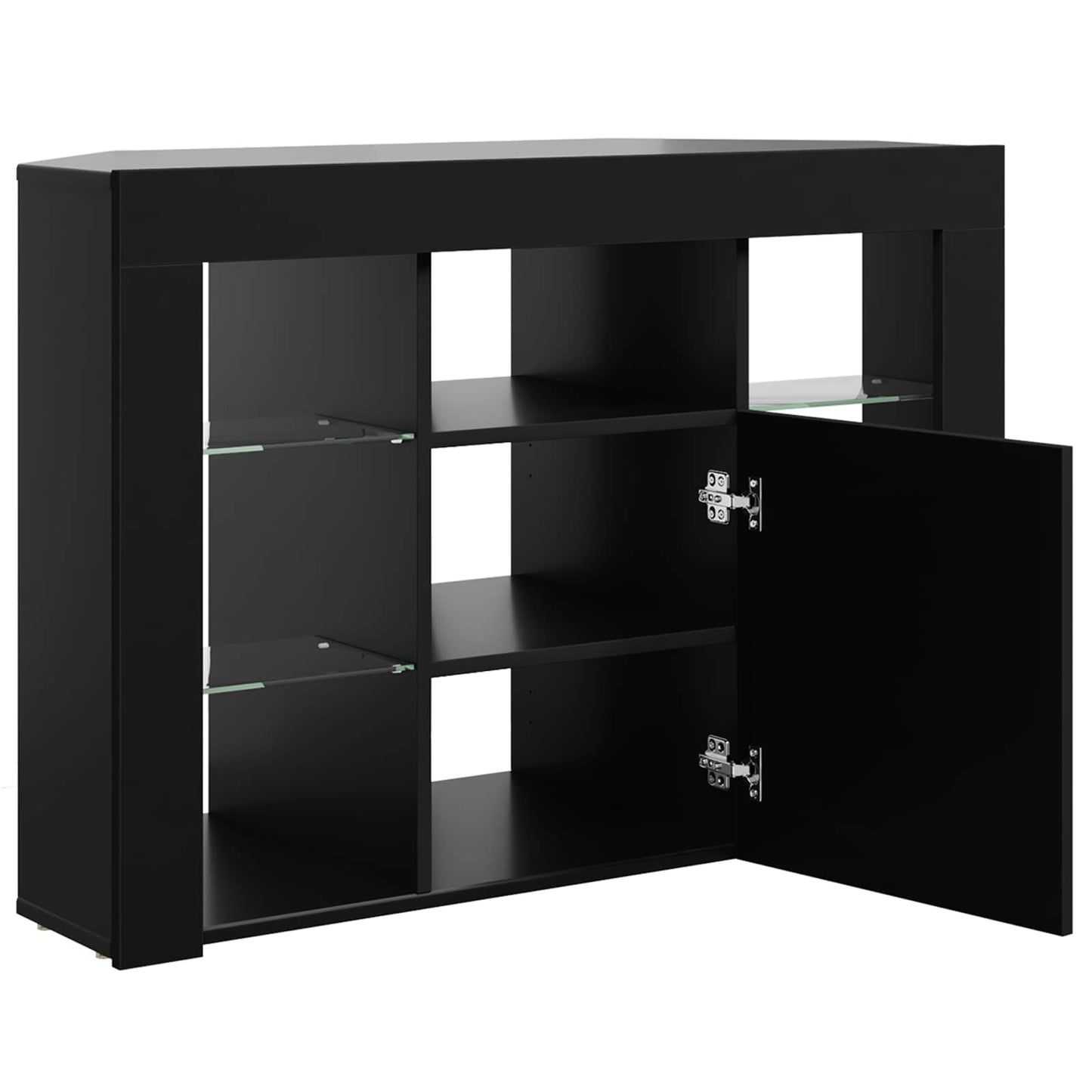 vidaXL Corner LED TV Cabinet 100x40x68cm Black Engineered Wood
