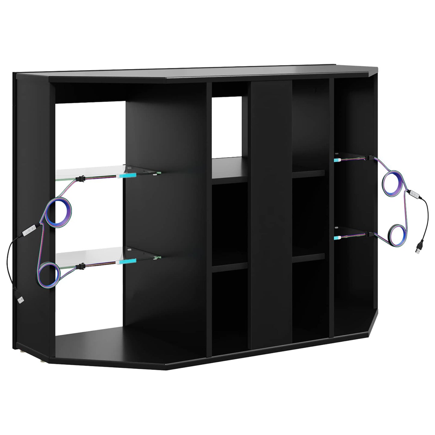 vidaXL Corner LED TV Cabinet 100x40x68cm Black Engineered Wood