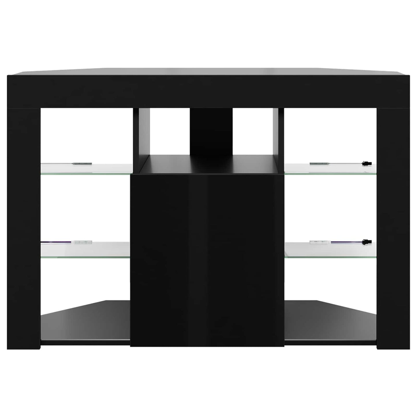 vidaXL Corner LED TV Cabinet 100x40x68cm Black Engineered Wood