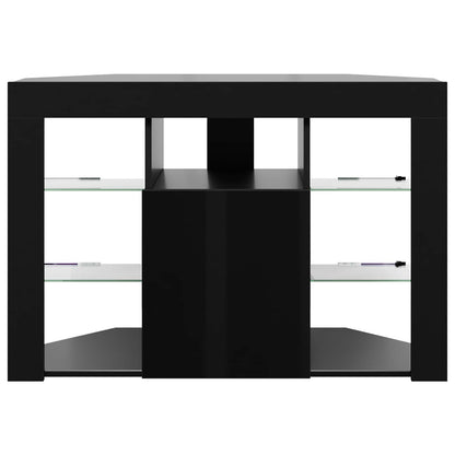 vidaXL Corner LED TV Cabinet 100x40x68cm Black Engineered Wood