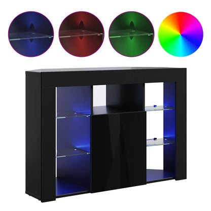 vidaXL Corner LED TV Cabinet 100x40x68cm Black Engineered Wood