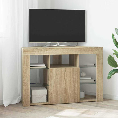 vidaXL Corner LED TV Cabinet Sonoma Oak 100x40x68cm Engineered Wood