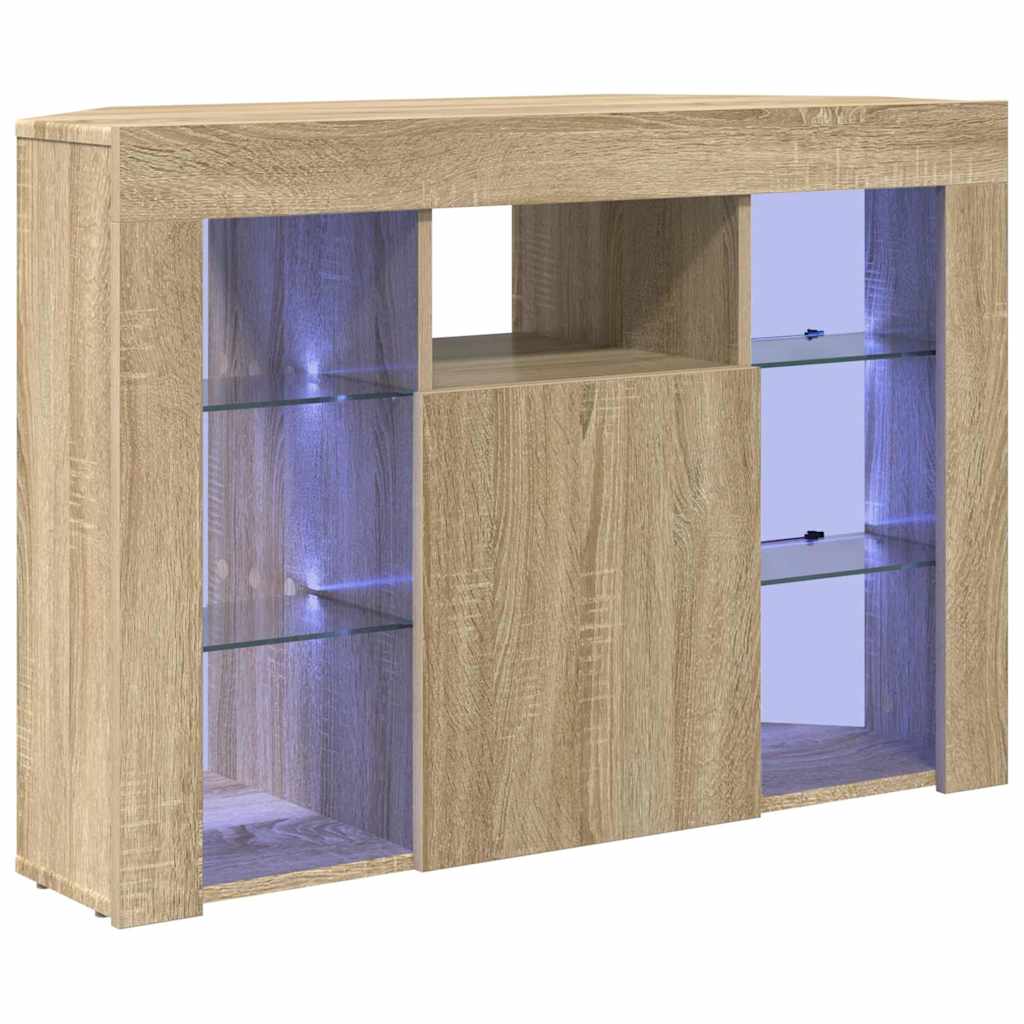 vidaXL Corner LED TV Cabinet Sonoma Oak 100x40x68cm Engineered Wood