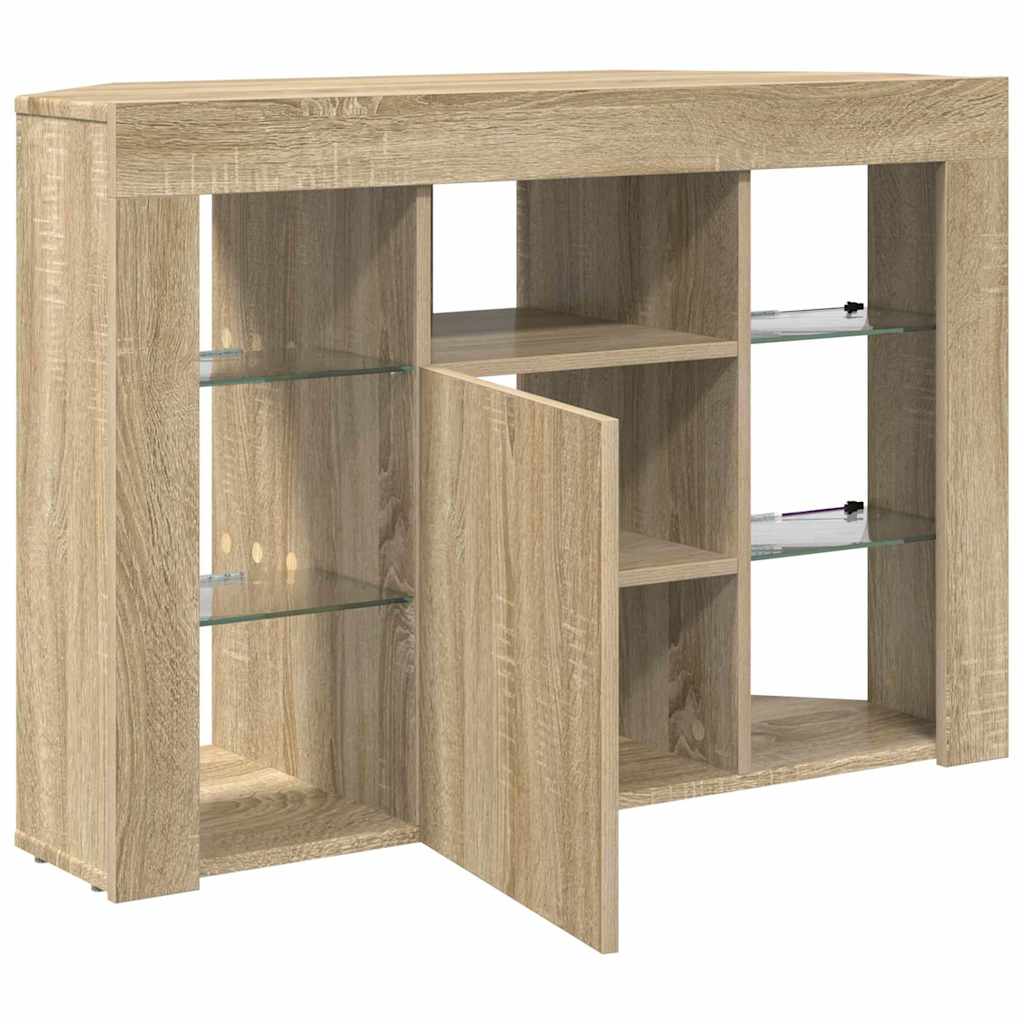 vidaXL Corner LED TV Cabinet Sonoma Oak 100x40x68cm Engineered Wood
